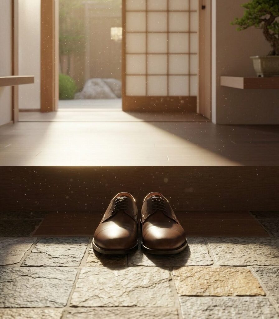 玄関に揃えた靴